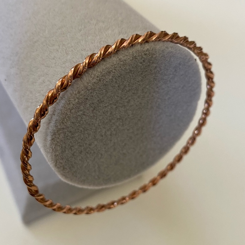 925 Silver handmade 2.5” diameter twisted rope bangle